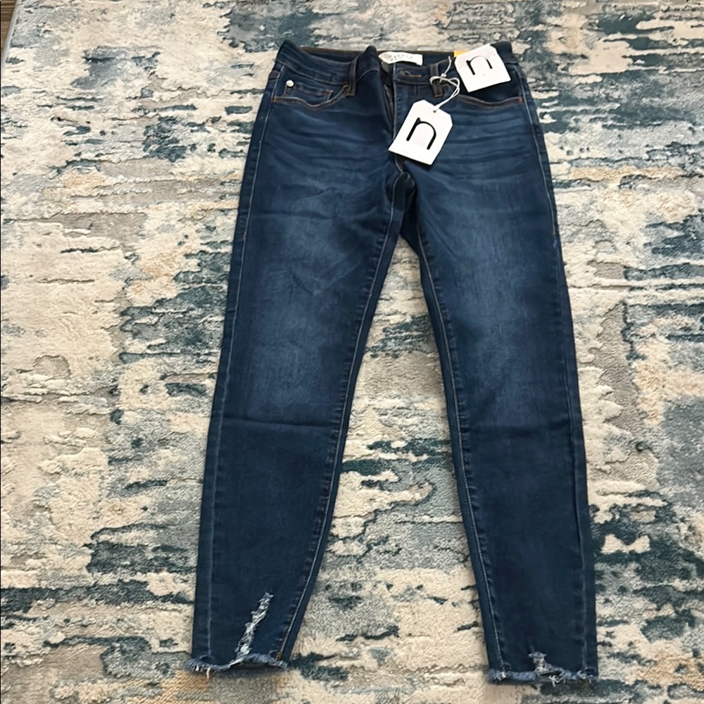 Navy Distressed Skinny Jeans